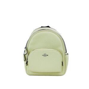 COACH Mini Court Pale Lime Pebbled Leather Shoulder Backpack Bag/One Size NWT